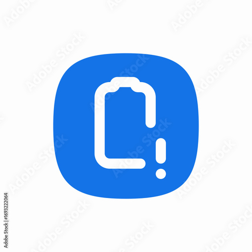 empty battery exclamation mark icon sign vector