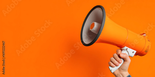 megaphone in hand
