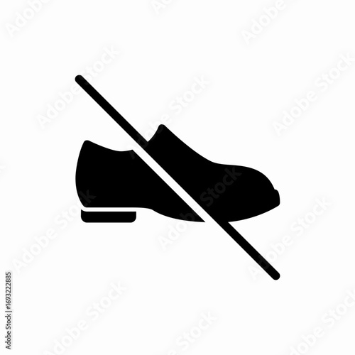 shoes prohibited icon sign vector