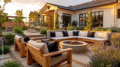 Outdoor patio seating area design