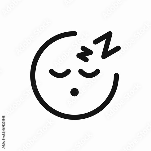 sleep emoji icon sign vector