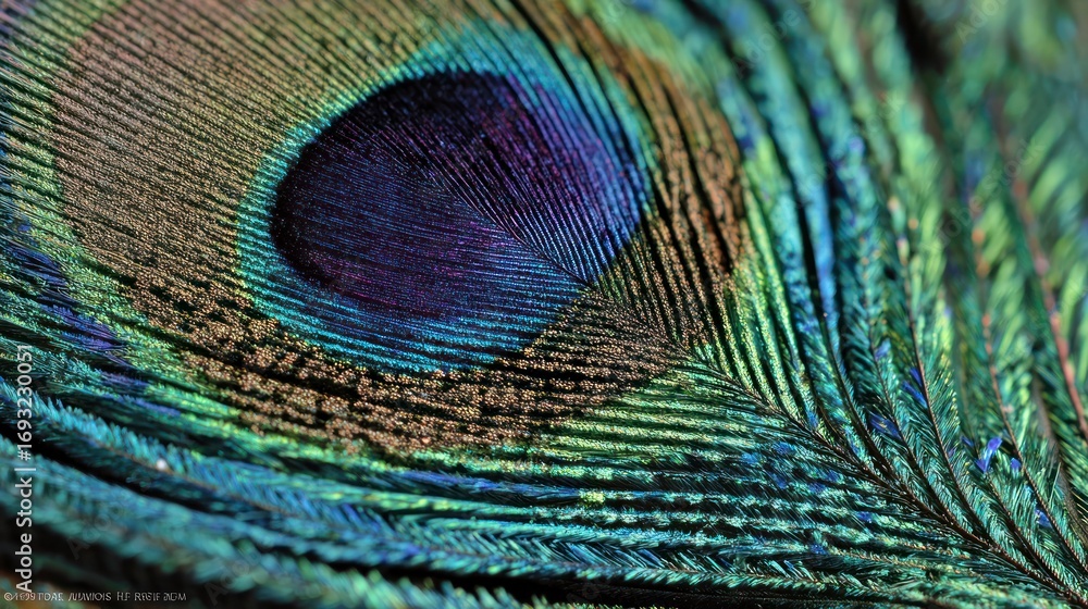 Obraz premium Peacock feather close up