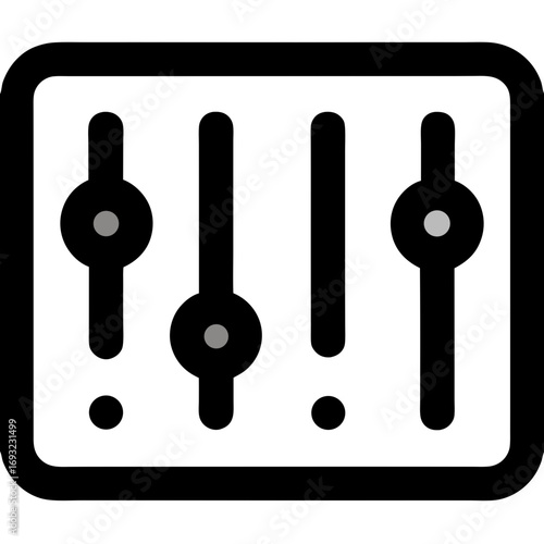 Sound Mixer Icon Control Panel Illustration for Audio Editing and Equalization Adjustments