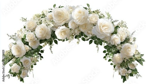 Elegant white rose archway