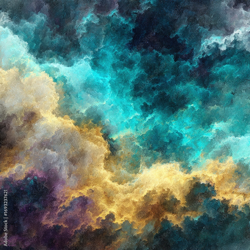 Fototapeta premium Abstract Cloud Sky Painting With Vibrant Colors