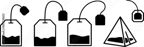 set of Tea bag icons set. Teabag icon. Vector illustration.
