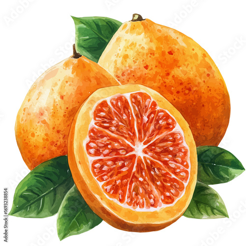 watercolor vector of Santol, isolated on a white background.