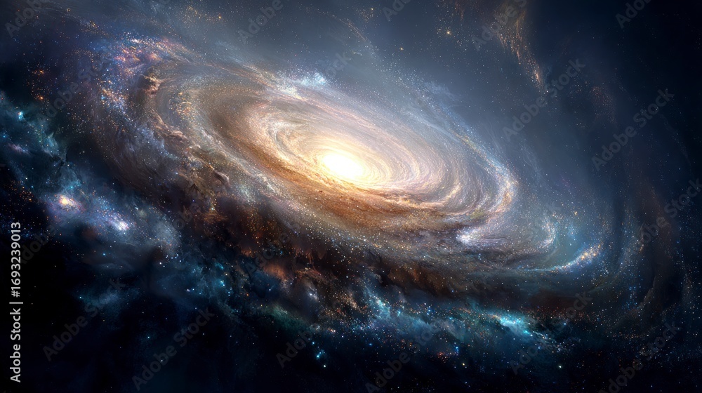 Fototapeta premium Spiral galaxy stunning space