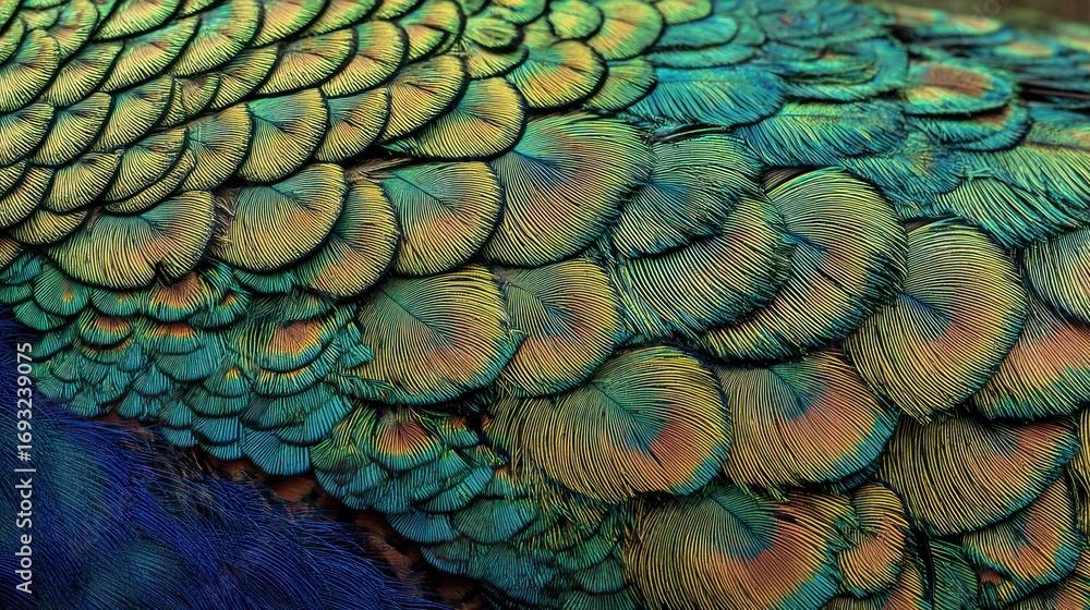 Obraz premium Peacock feather texture closeup