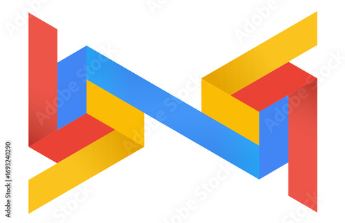 Abstract vector symbol representing infinity or a loop, useful for technology and connectivity concepts
