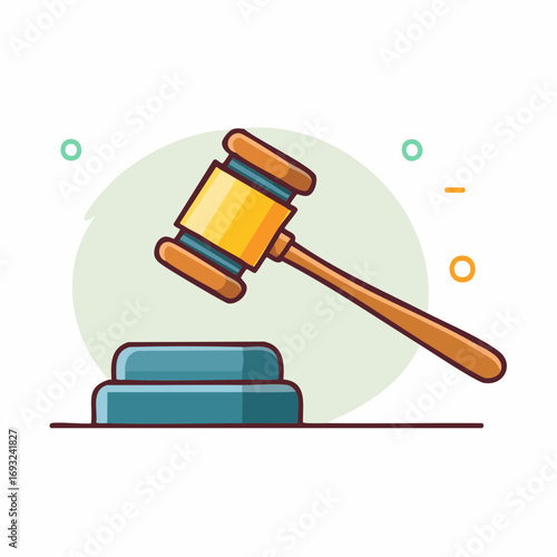Gavel On Stand Flat Icon