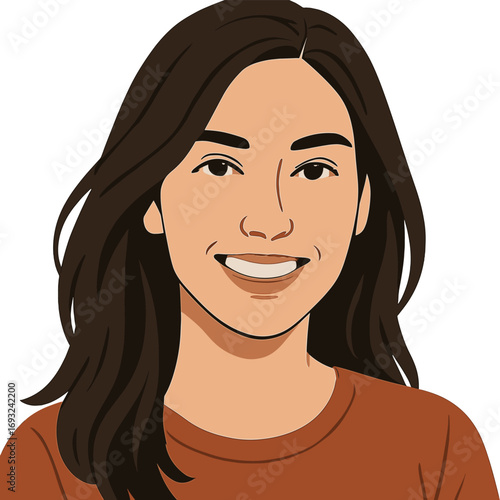 A close-up portrait of a brunette with a relaxed lifestyle and good looks