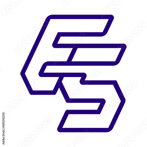 ES Letter based outlined brandable logo icon