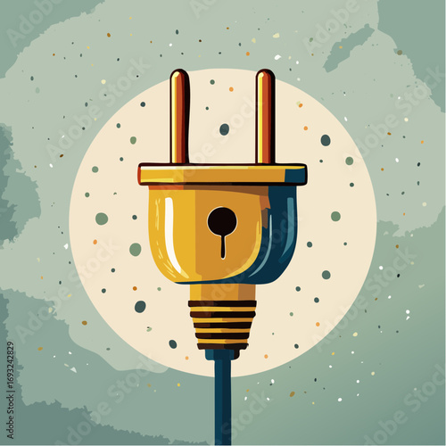 Vintage Style Electrical Plug Illustration