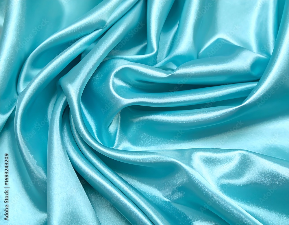 Obraz premium Smooth, flowing turquoise fabric