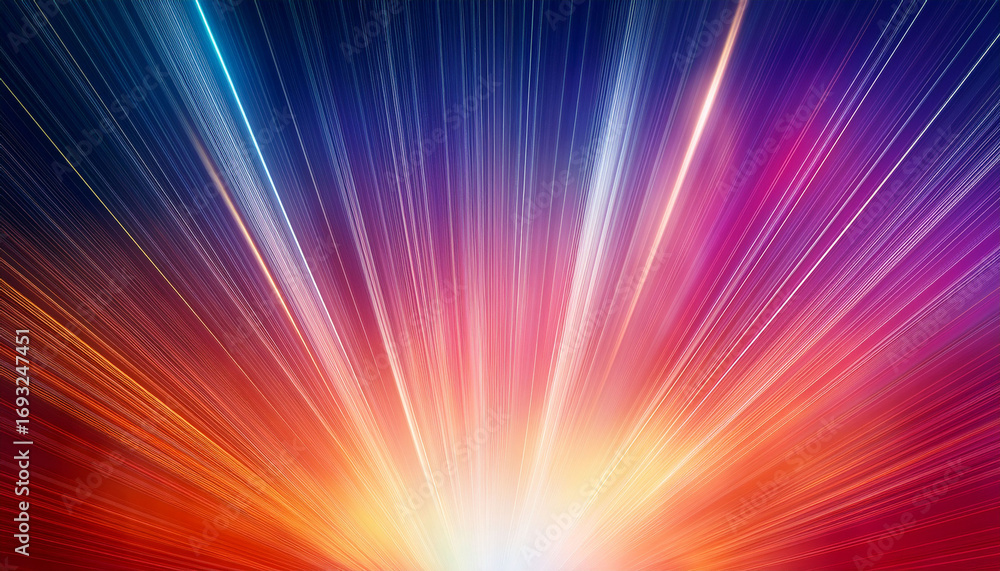 Obraz premium Vibrant Cosmic Light Effects Emanating From Above With Blurred Gradient Backdrop