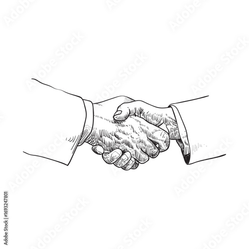 sketch of hands shaking each other