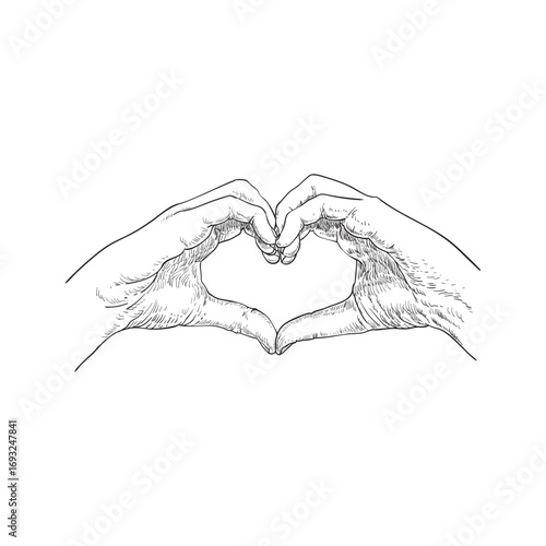 love code hand sketch