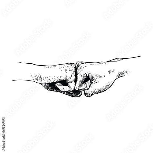 punching hand sketch