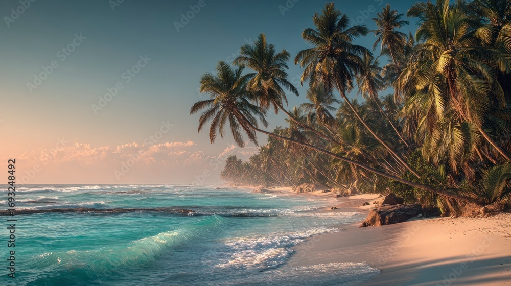 Obraz premium Tropical beach sunrise scene