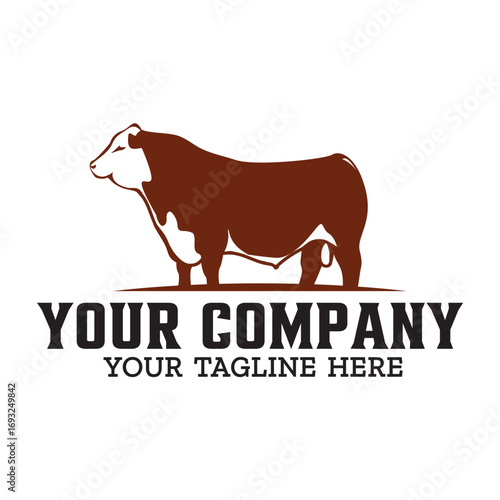 Brown bull logo isolated on white background