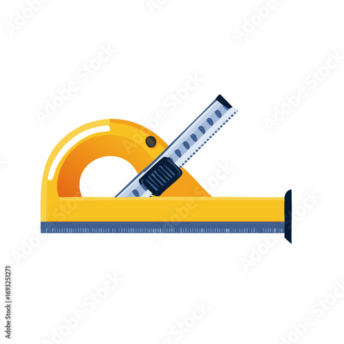 Construction and DIY tools measuring tape and utility knife flat illustration