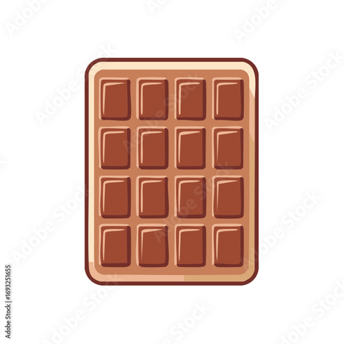 Sweet milk chocolate bar divided into squares simple cartoon vector illustration
