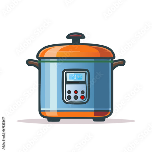 Modern electric pressure cooker with digital display and control buttons