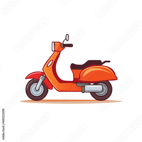 Stylish orange motor scooter illustration for urban commuting and city travel