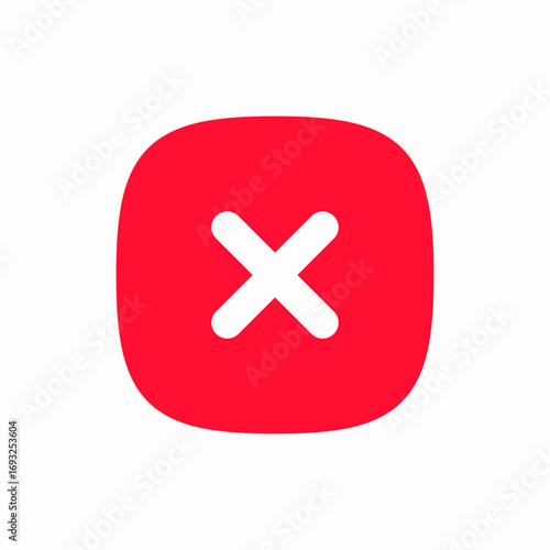 delete button square icon sign vector