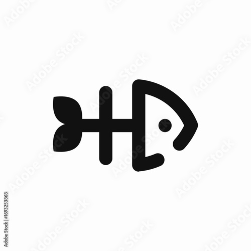 fish bone icon sign vector