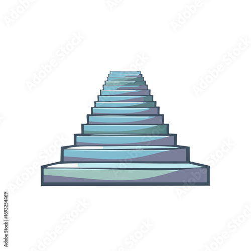 Ascending staircase, reaching upwards, endless steps, a path to success, abstract digital art