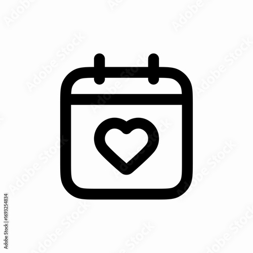notepad heart icon sign vector
