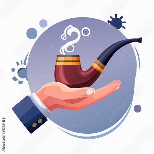 Hand Holding Tobacco Pipe Illustration