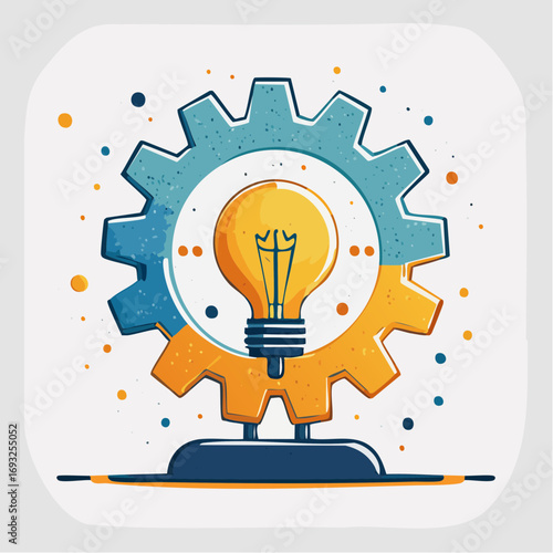 Innovative Gear Icon With Lightbulb