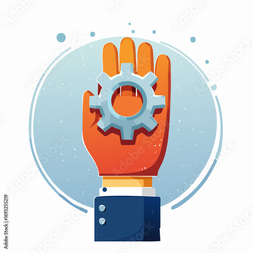 Hand Holding Gear, Business Concept