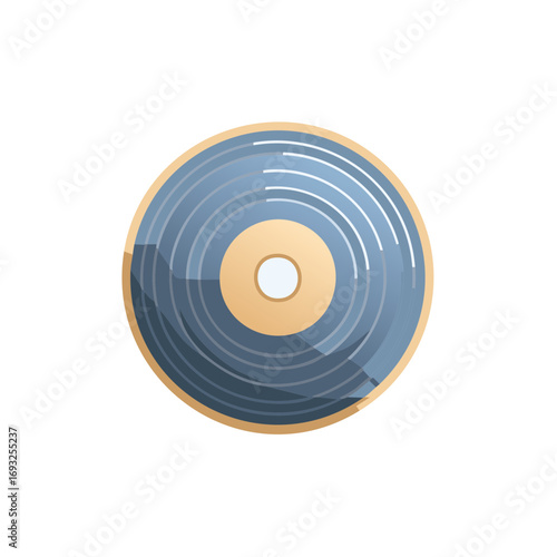 Vinyl Record Icon Design Blue Grey Tone with Gradient Detailing