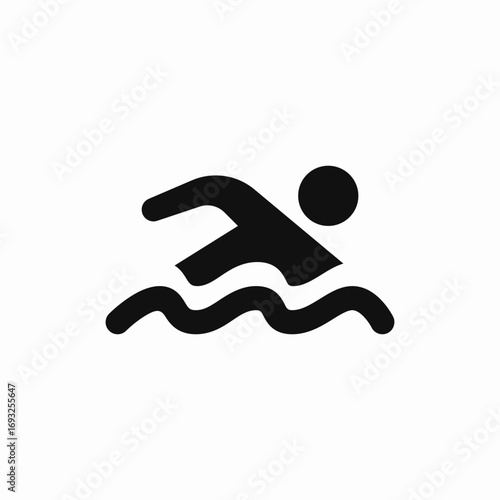 swimming area icon sign vector