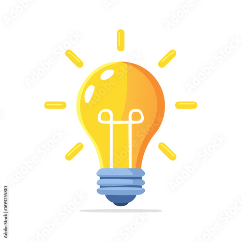 Bright Lightbulb Symbol of Innovation and Ideas Illuminated