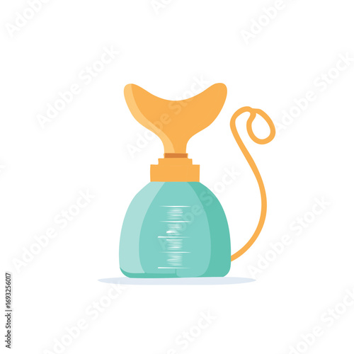 Medical Eye Wash Bottle with Cup and Tube in Clean Minimalist Style