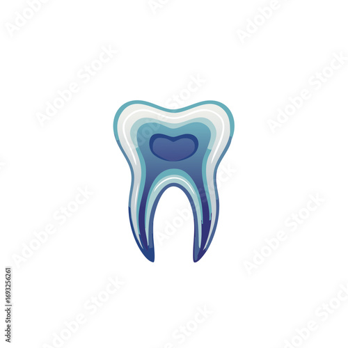 Illustrative depiction of a healthy tooth for dental care concept or dentistry