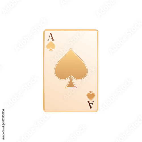 Ace of Spades Playing Card Gold Style Illustration Card Games Strategy