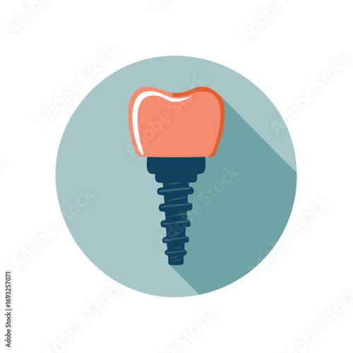 Dental Implant Illustration showcasing tooth replacement and oral healthcare with vibrant colors