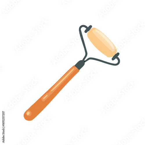 Vibrant orange handle face roller for luxurious anti aging skincare routine