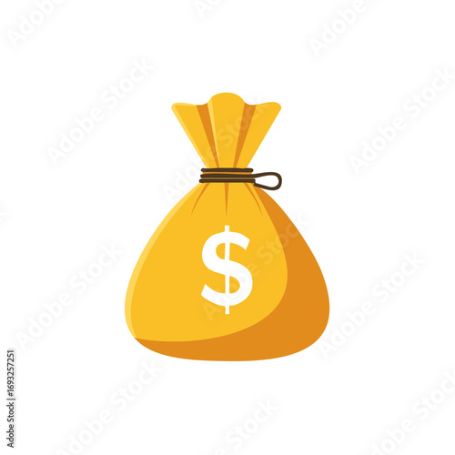 Gold Dollar Sign Money Bag Illustration