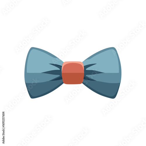 Blue and Orange Bow Tie Vector Illustration