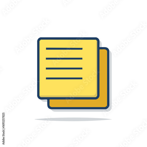 Flat design copy document icon. Vector symbol for duplicating files, pages, and paperwork.
