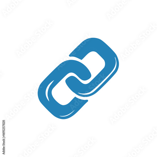 Interlocked Blue Chain Links Connecting Together for Strength and Security
