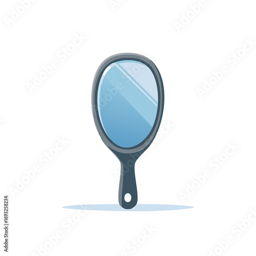 Stylized Handheld Mirror Illustration for Beauty Personal Care and Reflection Concepts