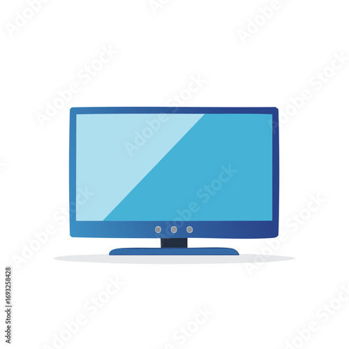 Illustration of a blue computer monitor on white background